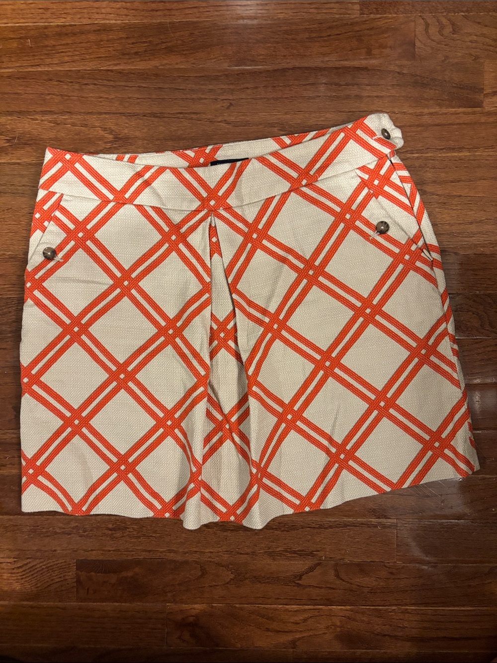 Tommy Hilfiger Cream Mini Skirt with Orange Plaid